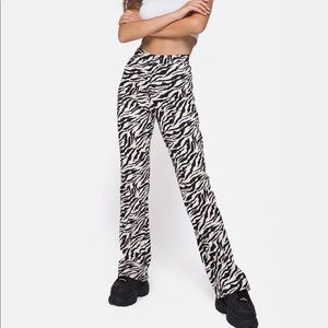 Zebra print flare pants